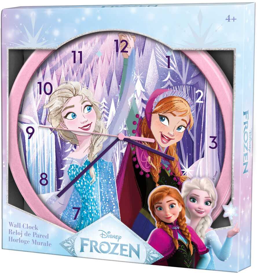 Kids Licensing KIDS Laikrodis ścienny na ścianę 25cm Kraina Lodu Elsa Elza Anna Frozen dla dziecka / Fzn3954 (SB12057)