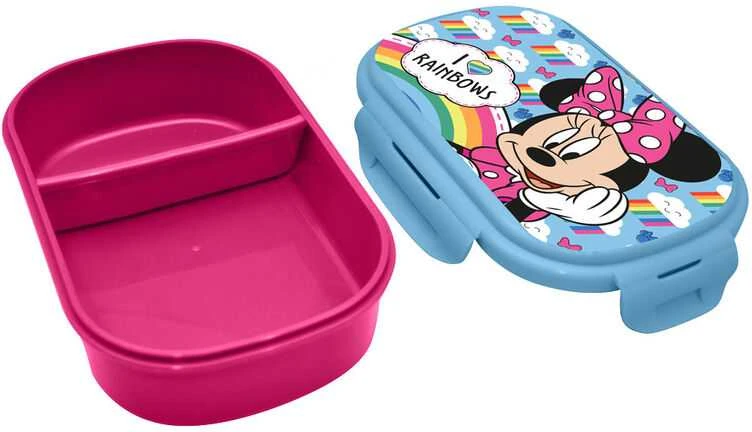 Kids Euroswan Vaikiška pietų dėžutė + stalo įrankiai „Euroswan“, 21x14x6cm Minnie Mouse MN30016 Vaikiška „Euroswan“