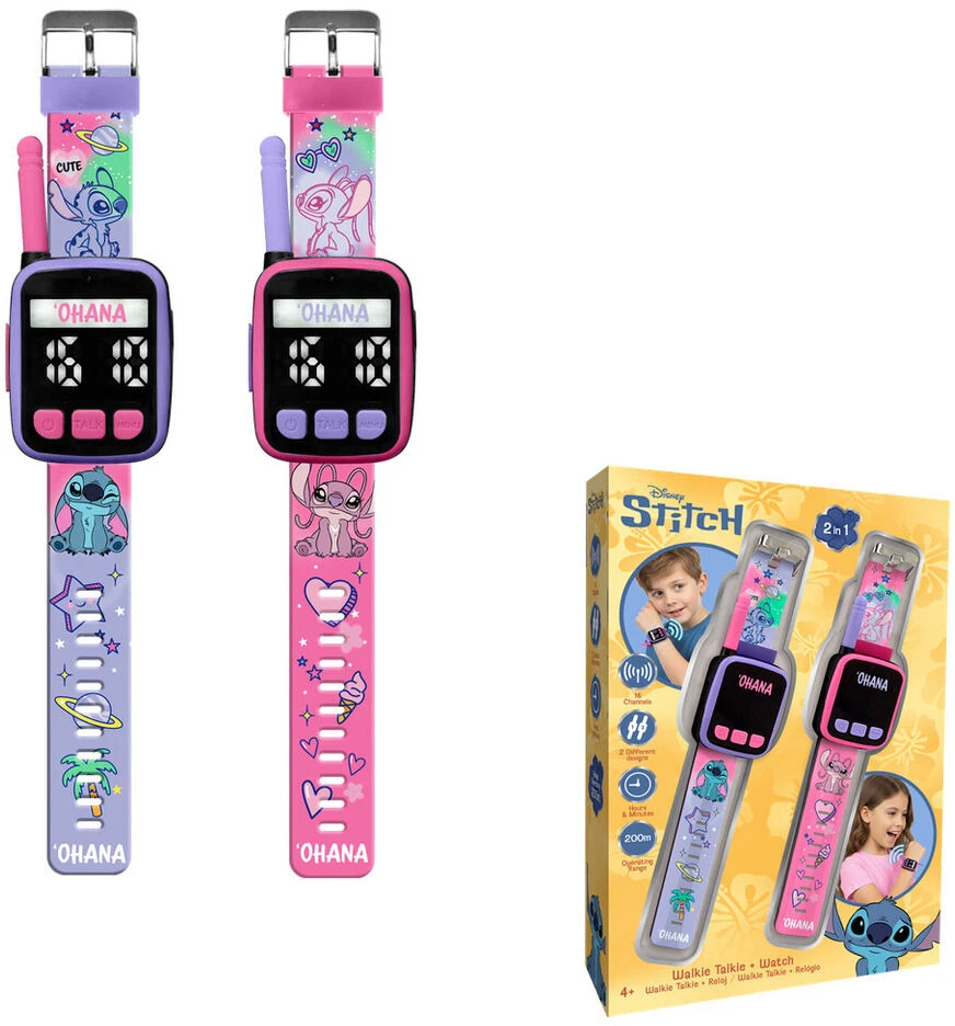 Kids Licensing KIDS 2x Walkie Talkie Krótkofalówka Laikrodis Na Rękę 2w1 Lilo I Stitch Dla Dzieci / Las40065 (SB12383)
