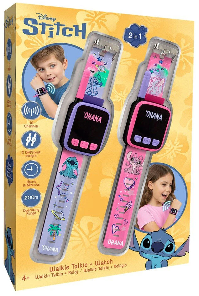 Kids Licensing KIDS 2x Walkie Talkie Krótkofalówka Laikrodis Na Rękę 2w1 Lilo I Stitch Dla Dzieci / Las40065 (SB12383)
