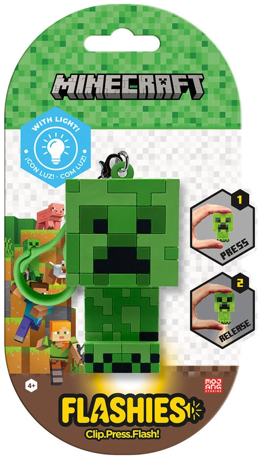 Kids Licensing Raktų pakabukas KIDS LED žibintuvėlis + pakabukas 2in1 Minecraft raktams ir kuprinei vaikams / Mc00067 (SB12260)