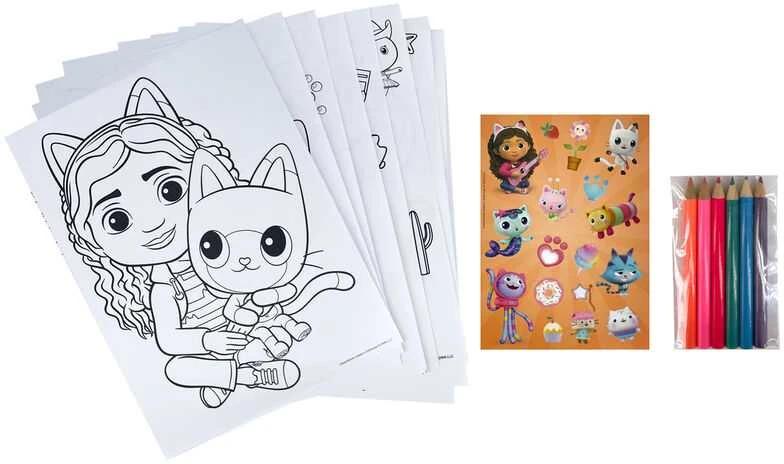 Kids Euroswan - Akcesoria licencyjne Kids Euroswan - Priedai licencyjne Spalvinimo rinkinys 6 kreidelės + lipdukai g
