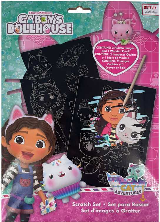 Kids Licensing Kids Euroswan Kūrybinis rinkinys – draskomasis paveikslėlis Kocių namelis Gabi. Gabby's Dollhouse GD00084 Kids Euroswan