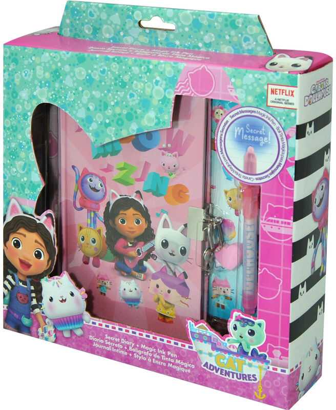 Kids Euroswan Hiszpania „Gabby's Dollhouse“ slaptas dienoraštis su „Magick Ink“ rašikliu
