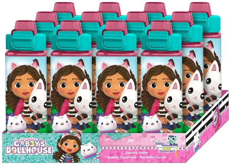 Kids Euroswan Hiszpania Kids Euroswan Vaikiškas vandens buteliukas „Euroswan Square“, 500 ml, PP, „Gabby's Dollhouse“, GD00073