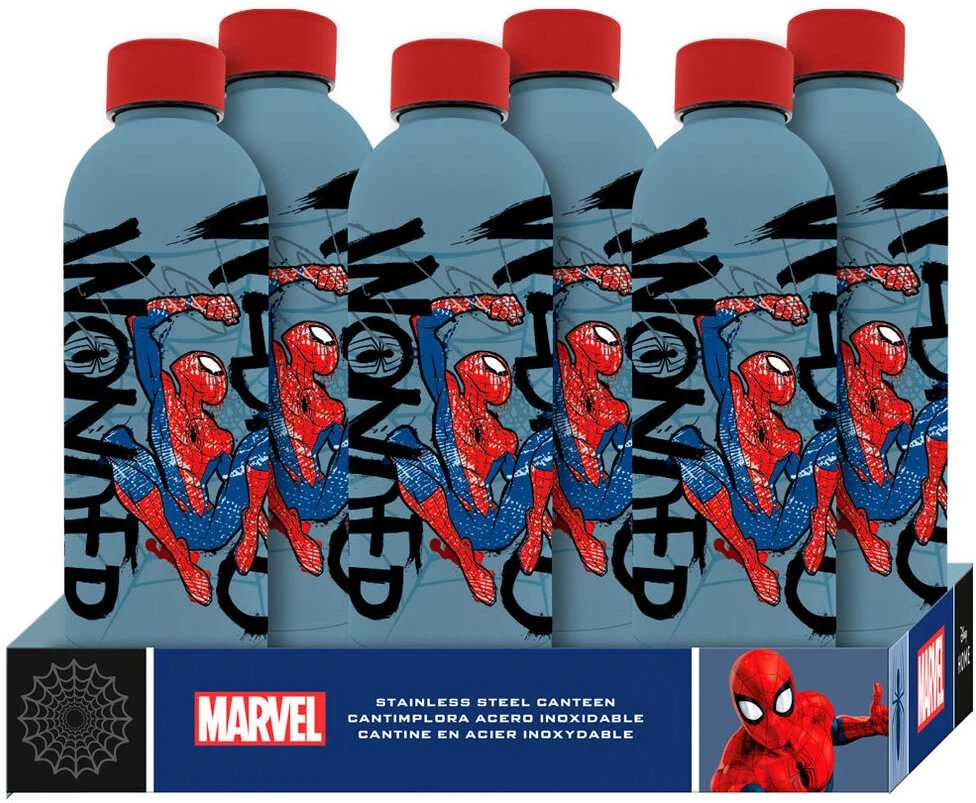Kids Licensing Vaikiškas nerūdijančio plieno vandens buteliukas „Euroswan“ su 3D spauda, 500 ml, „Žmogus-voras“ 843372