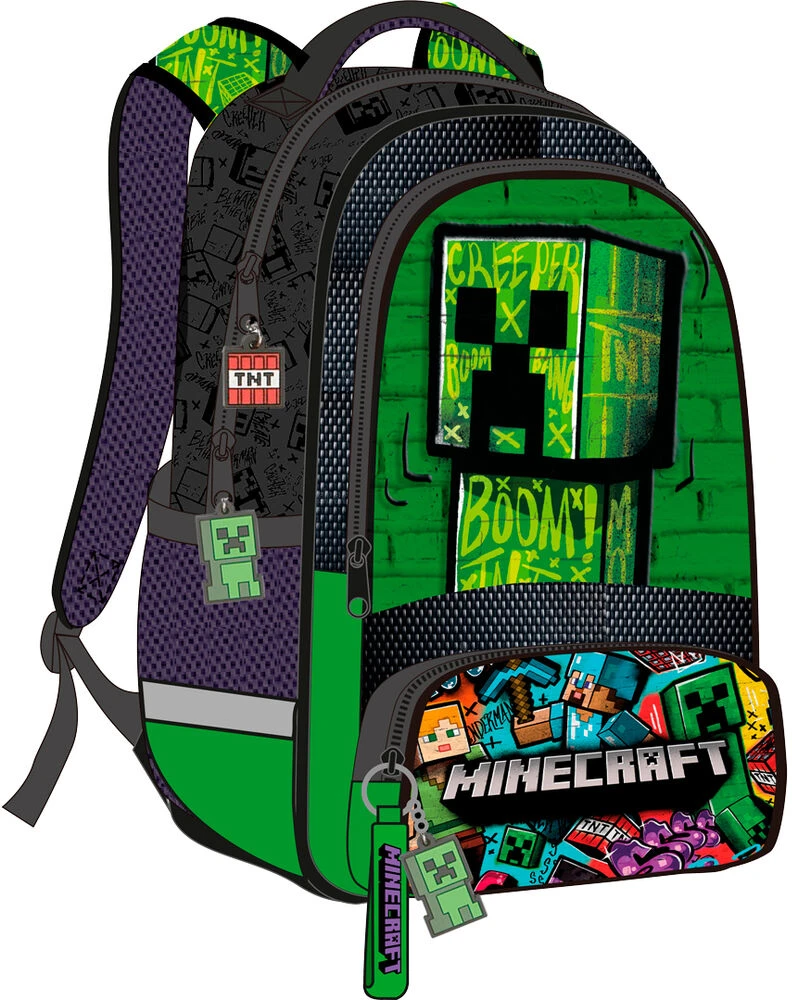 Kids Licensing VAIKAMS Kuprinė Į Mokyklą Kelionė Vaikams Vaikų Mokyklos / Minecraft 3d / Mc00050