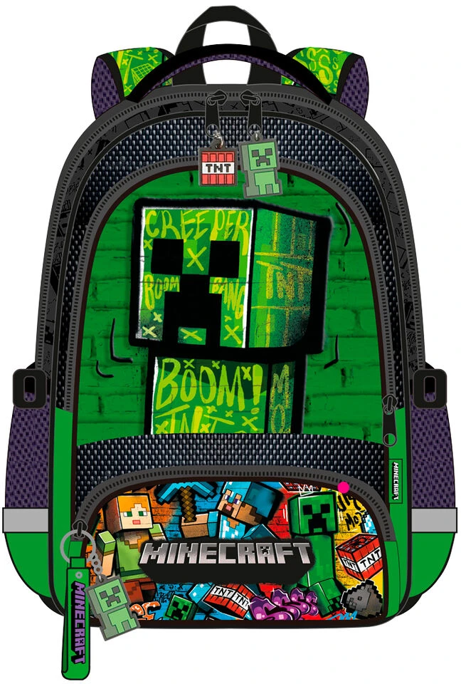 Kids Licensing VAIKAMS Kuprinė Į Mokyklą Kelionė Vaikams Vaikų Mokyklos / Minecraft 3d / Mc00050