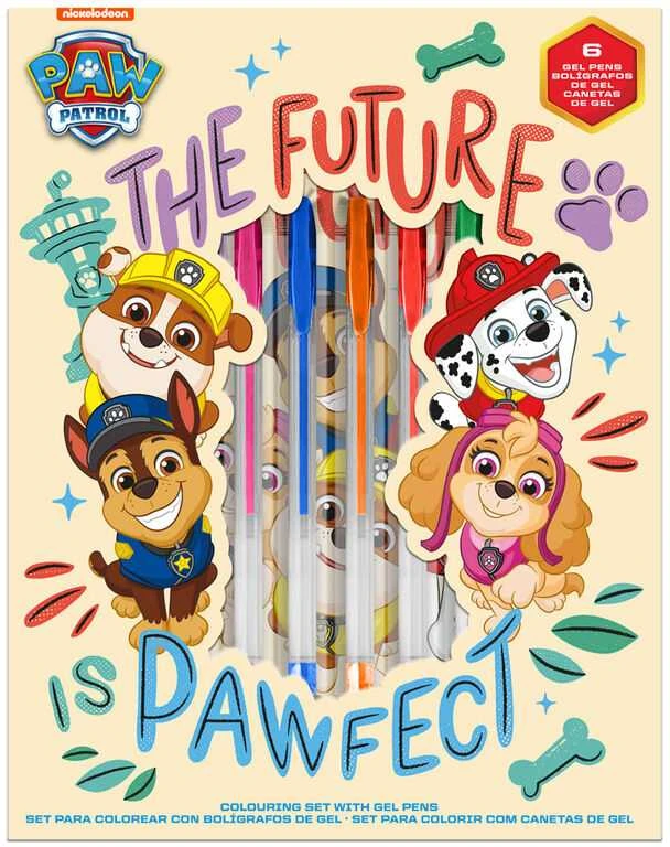 Kids Euroswan „Paw Patrol“ rašymo rinkinys, 6 gelio rašikliai su užrašų knygute, „PAW PATROL“ PW19958 Kids Euroswan