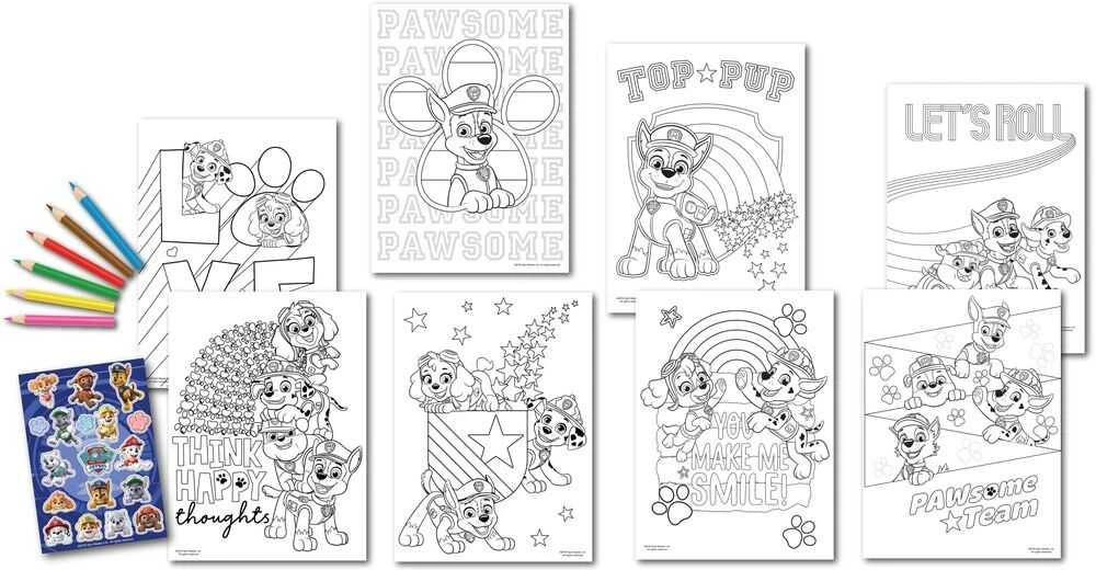 Kids Licensing Paw Patrol Sticker Colouring set