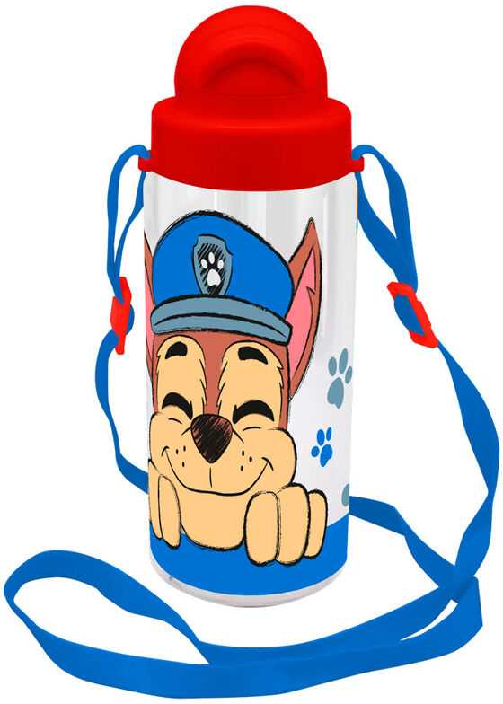 Kids Licensing Kids Euroswan Vandens buteliukas su šiaudeliu ir dirželiu "šunų Patrulis" Chase 500ml