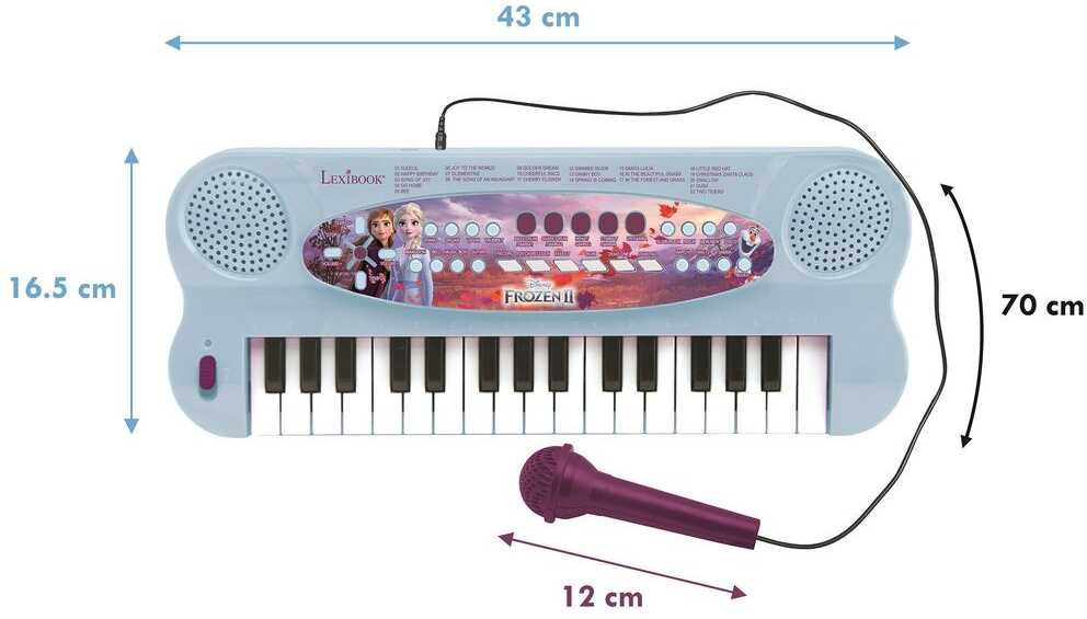 Lexibook,Disney Lexibook - Disney „Frozen“ – elektroninė klaviatūra su mikrofonu (32 klavišai) (K703FZ)