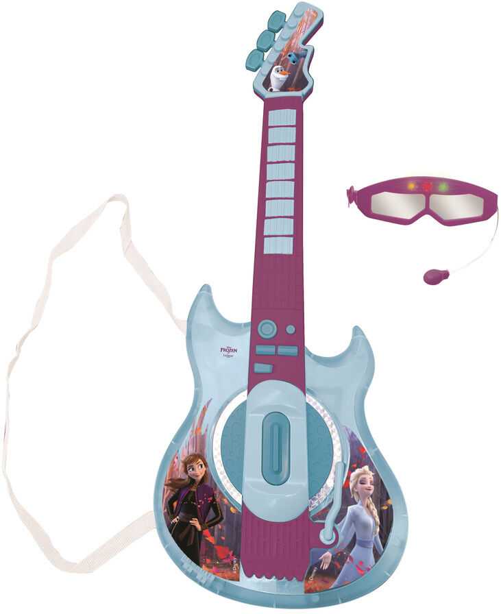 Lexibook ŠALDYTOJI KARALIENĖ - Šviečianti elektroninė gitara su akiniais ir mikrofonu