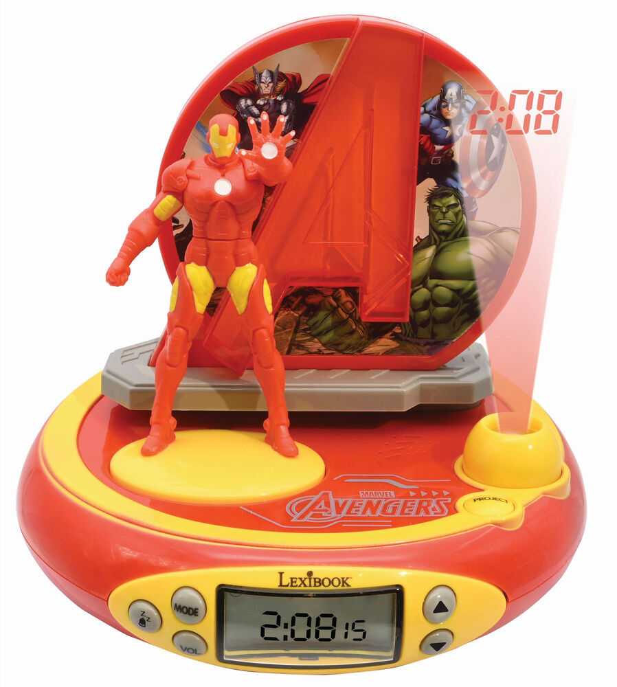 AAA Duży ZEGAR su budzikiem / budzik Figūrėlė 3D AVENGERS su Projektorem dekoracja