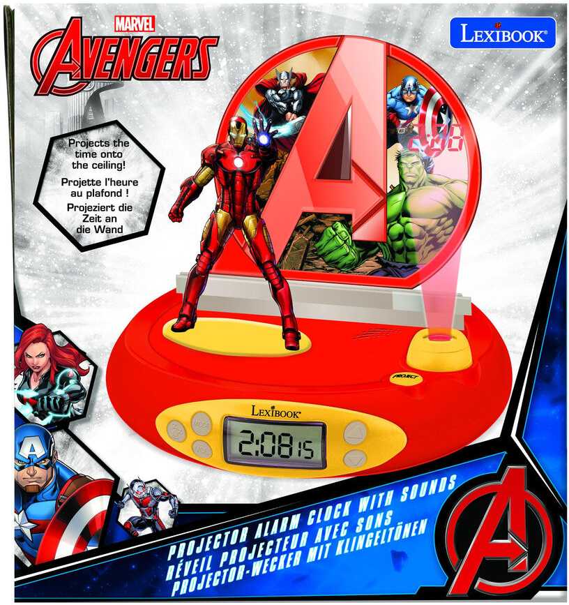 AAA Duży ZEGAR su budzikiem / budzik Figūrėlė 3D AVENGERS su Projektorem dekoracja