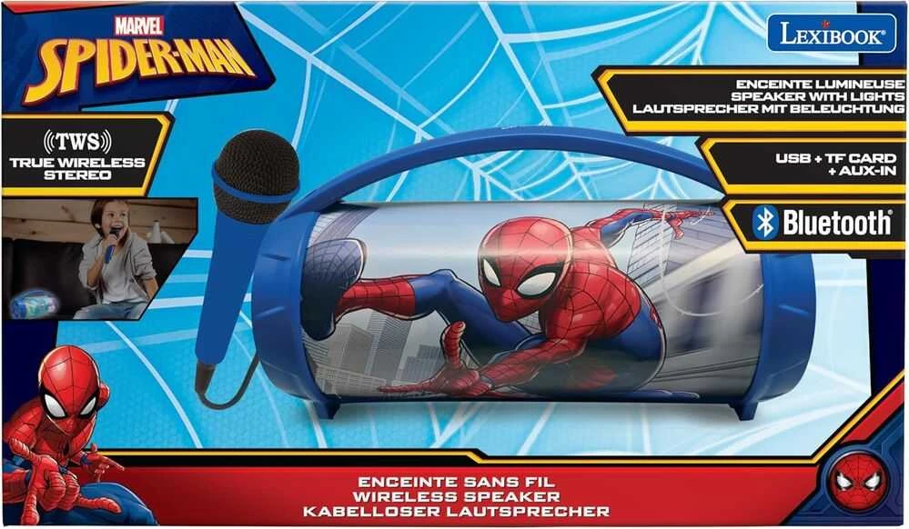 „Lexibook“ – „Spider-Man“ „Bluetooth®“ šviesų garsiakalbis su mikrofonu (BTP585SPZ)