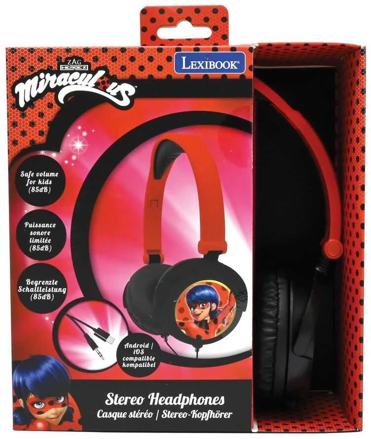 Lexibook Miraculous Ladybug "Stebuklingoji boružėlė" ausinės vaikams