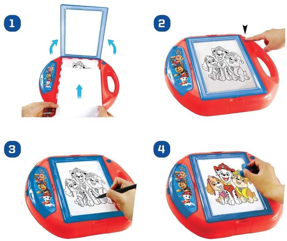 Lexibook - „Paw Patrol“ piešimo projektorius su šablonais ir antspaudais (CR310PA)