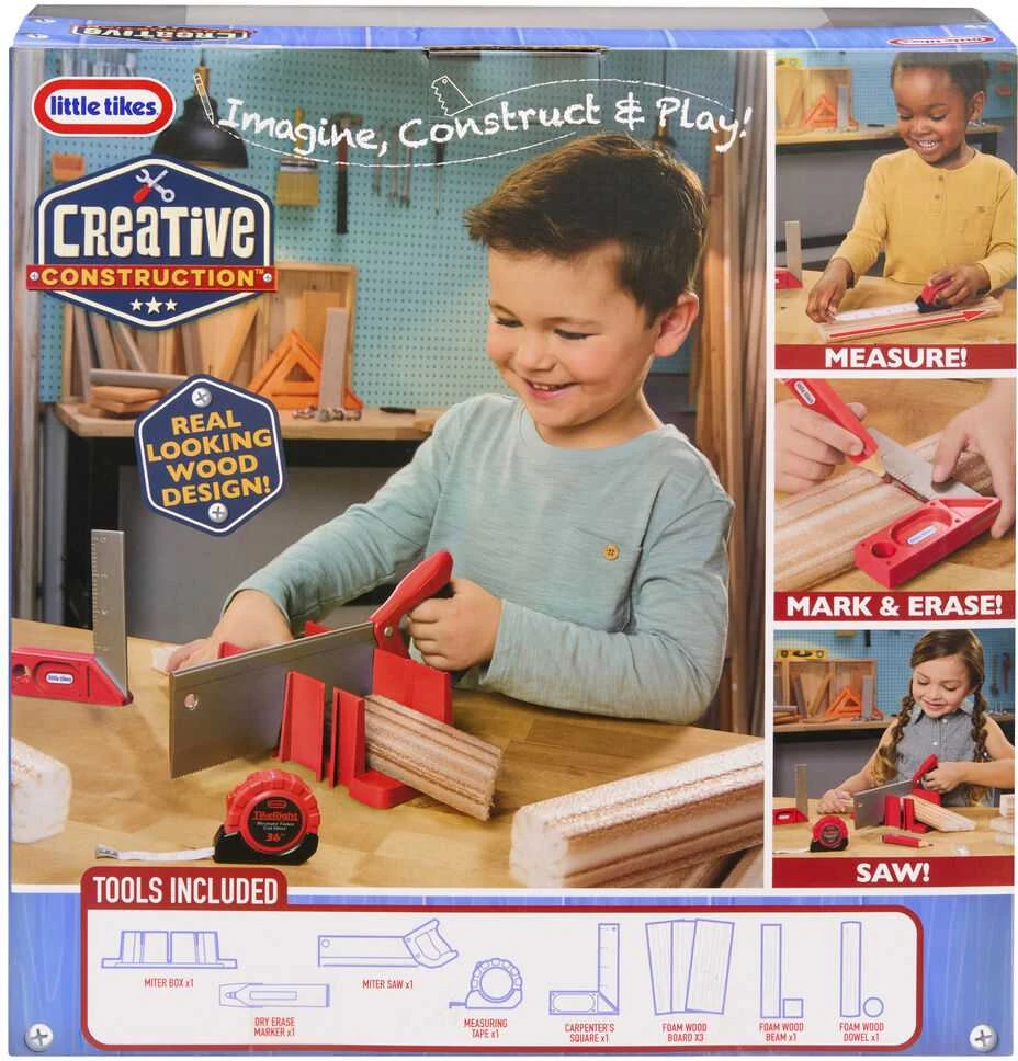 „Little Tikes Rinkinys“ kūrybingas konstruktoriaus komplektas matavimui ir pjovimui