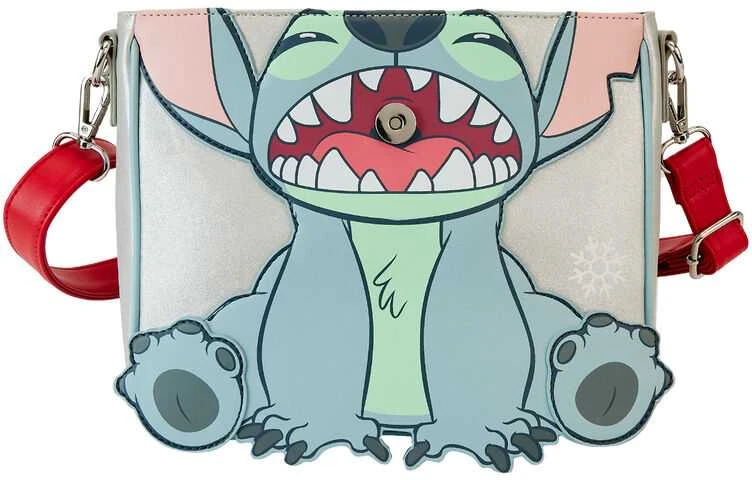 Loungefly Disney Stitch Holiday glitter crossbody bag