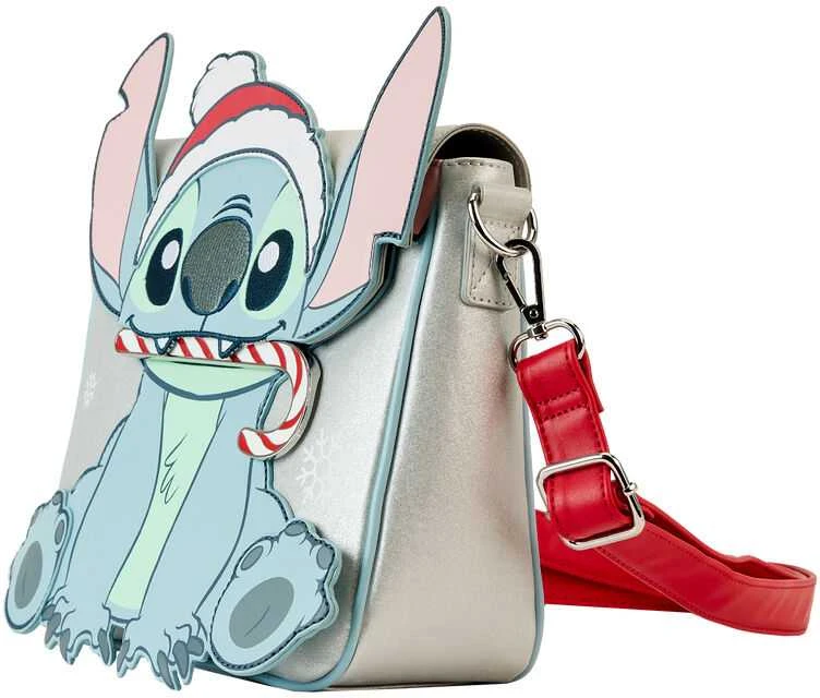 Loungefly Disney Stitch Holiday glitter crossbody bag