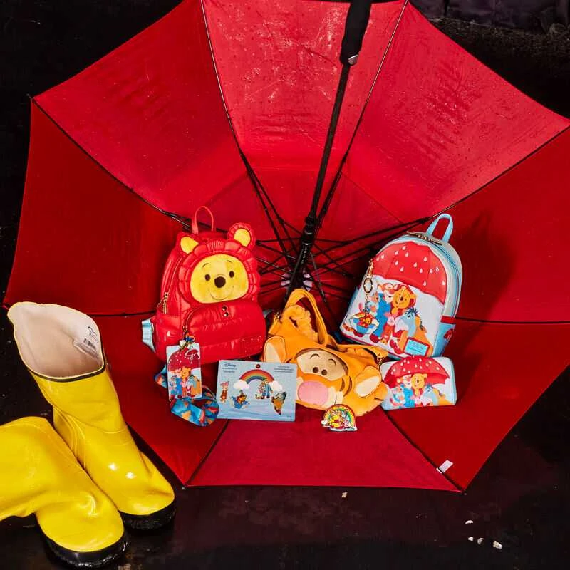Loungefly Disney Winnie the Pooh Rainy Day Puffer Jacket backpack 26cm