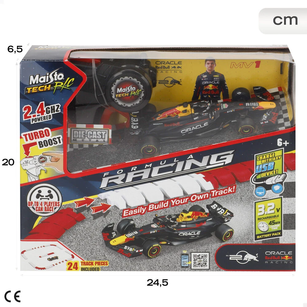 MAISTO TECH pulteliu valdomas automodelis su trasa 1:41 F1 Raudona Bull Racing RB20, 82672