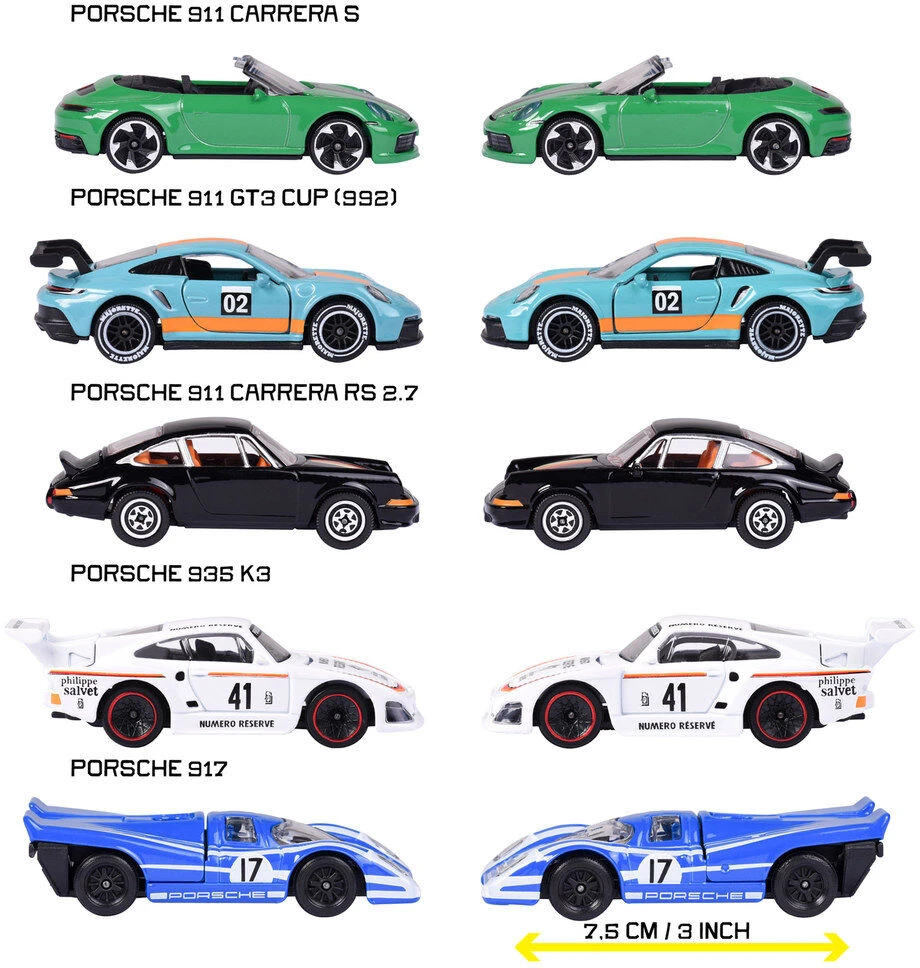 Majorette - Porsche 5 dalių dovanų rinkinys (8502105002)