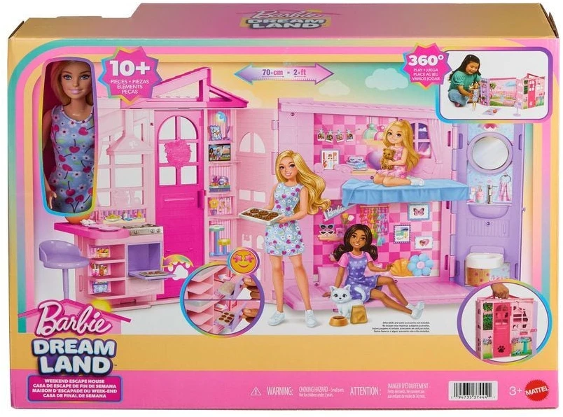 Mattel Rinkinys Barbie Dreamland Weekendowy domek dla lalek komplektas su priedais + lalka