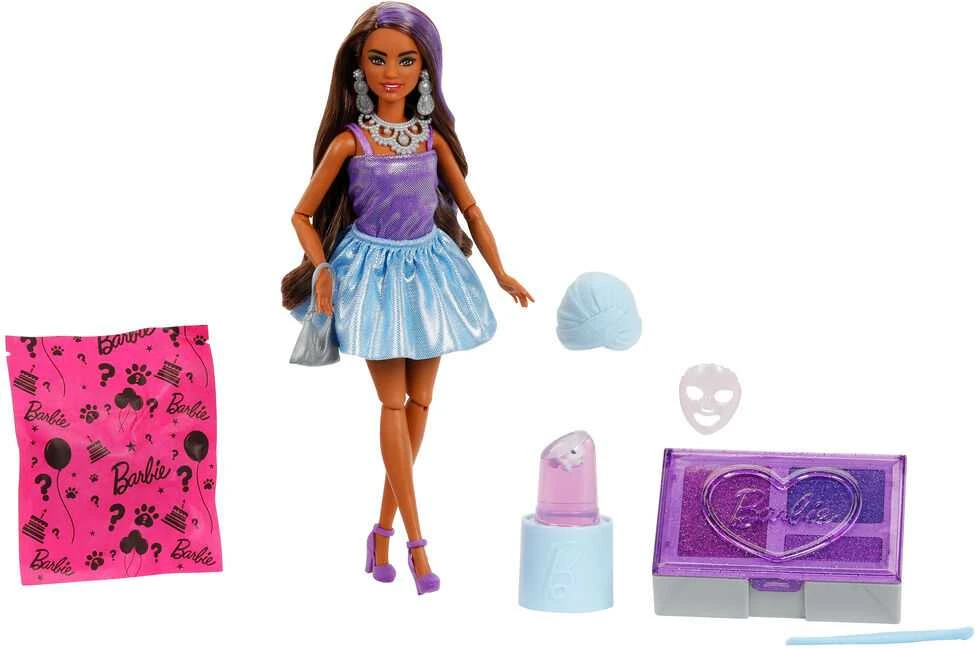 Mattel Barbie Barbė - Glam Party neišpakuota violetinė maža lėlė (JFY66)