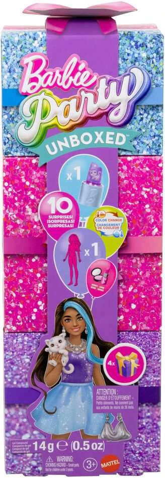 Mattel Barbie Barbė - Glam Party neišpakuota violetinė maža lėlė (JFY66)