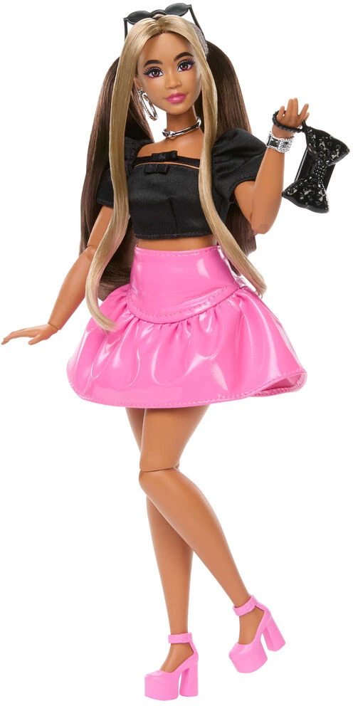 Mattel BARBIE DELUXE FASHIONISTAS mados lėlė rožiniu sijonu (JJN74)