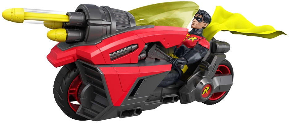 Mattel Usorteret DC Universe Robin 15cm & Small Vehicle