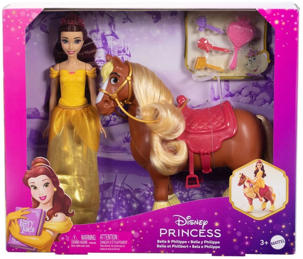 Mattel Lėlė princesė Bella su arkliu Phillippe