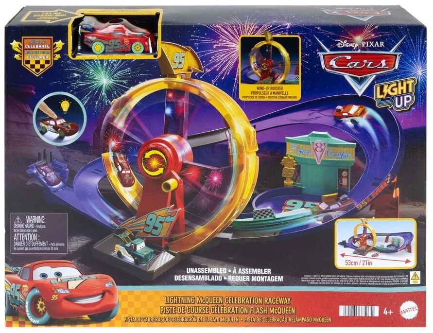 Mattel Fisher Barškutis Cars lenktynių trasa su Zygzaku McQueenu