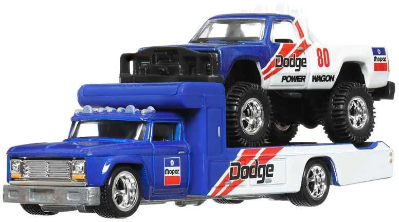 Mattel HOT WHEELS automodeliukų rinkinys – vilkikas ir lenktyninis automobilis (FLF56)