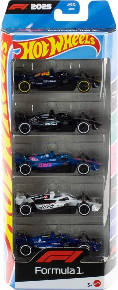 Mattel HOT WHEELS penkių F1 bolidų rinkinys (JLN11)