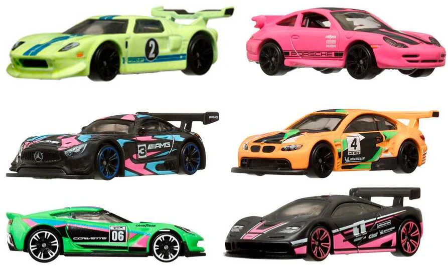 Mattel HOT WHEELS neoniniai lenktyniniai automodeliukai (HLH72)