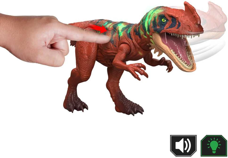 Mattel Jurassic World Juros periodo pasaulis - Laukinis riaumojimas su šviesomis ir garsu - Afrovenatorius (JKL76)