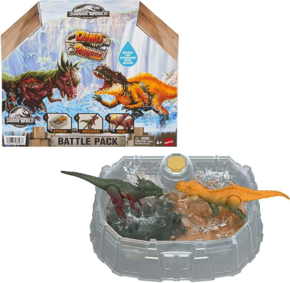 Mattel JURASSIC WORLD rinkinys su spalvų keitimo funkcija – Kovų arena (JDC59)