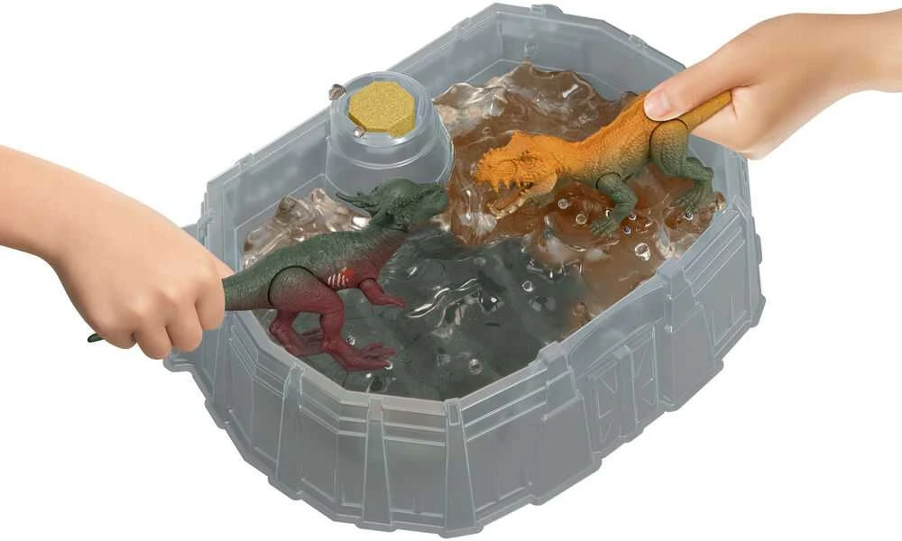 Mattel JURASSIC WORLD rinkinys su spalvų keitimo funkcija – Kovų arena (JDC59)