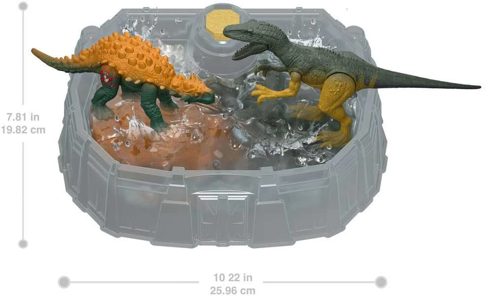 Mattel JURASSIC WORLD rinkinys su spalvų keitimo funkcija – Kovų arena (JDC59)