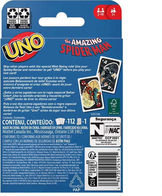 Mattel UNO kortos SPIDER–MAN (HXY08)