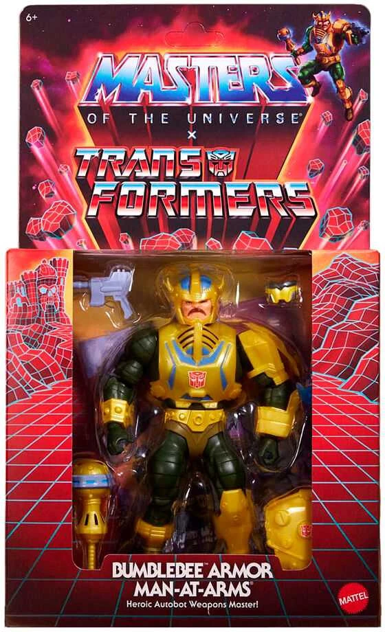 Mattel Masters of the Universe x Transformers Bumblebee Armor Man-At-Arms figure 14cm