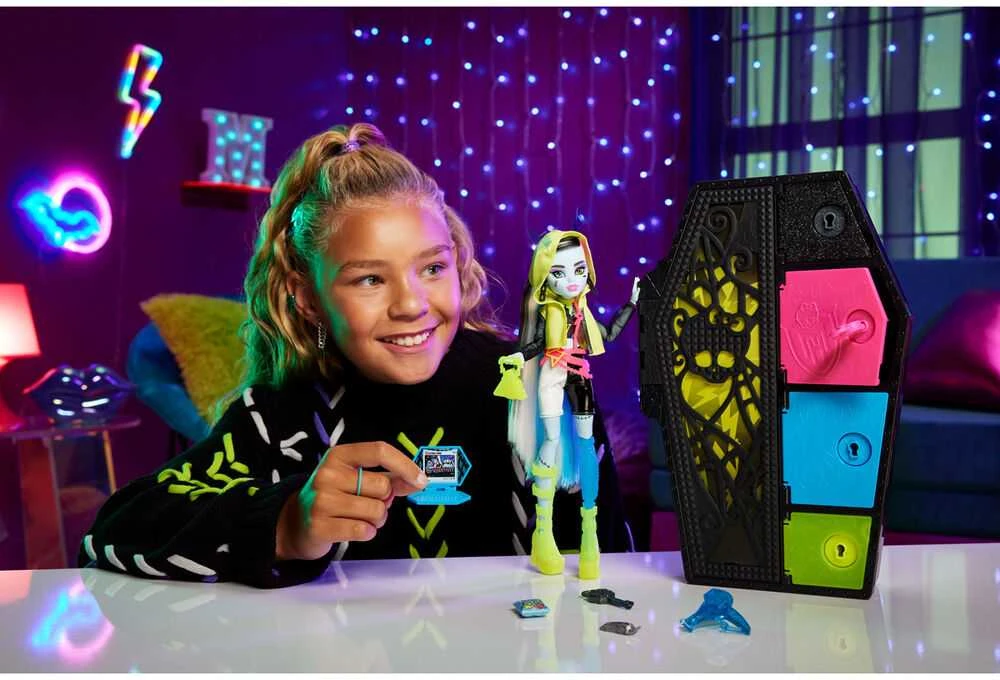 Mattel „Monster High Skulltimates“ siurprizų rinkinys – Frenkė, neoninė serija