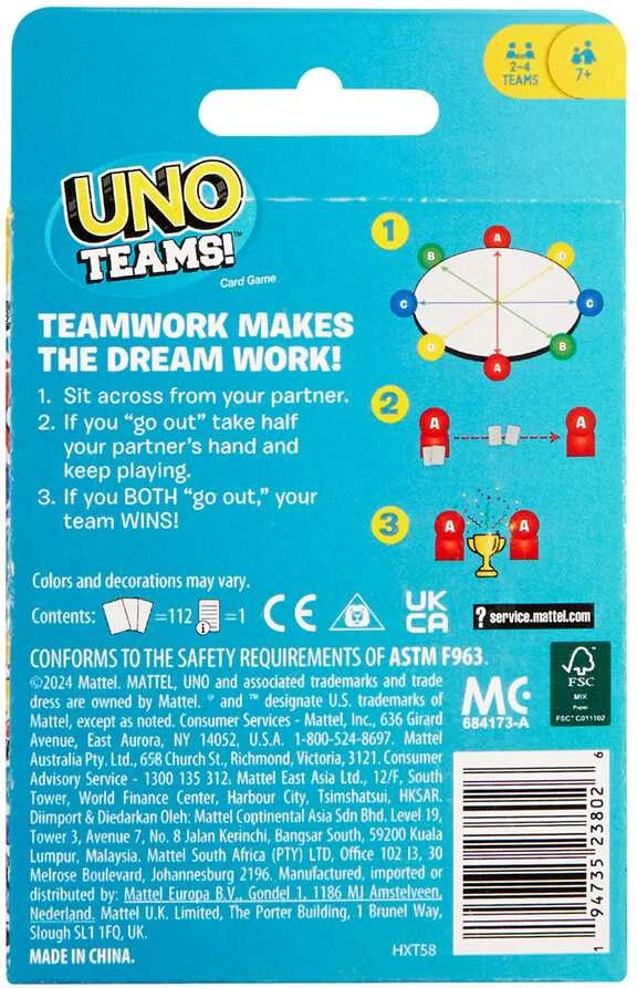 Mattel UNO kortos TEAMS (HXT58)