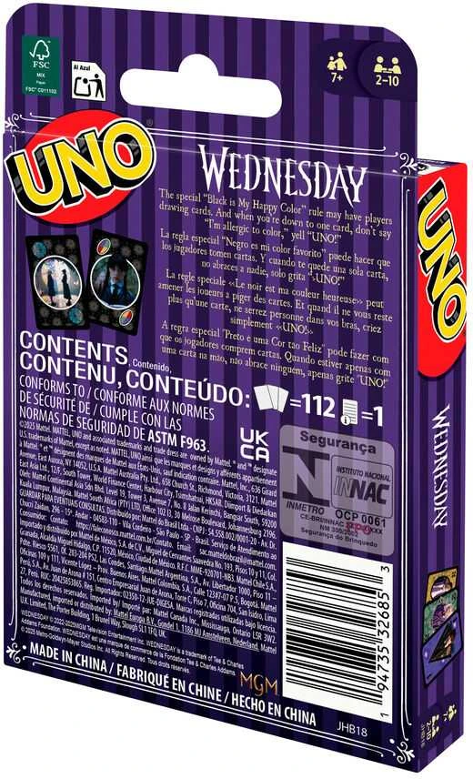 Mattel UNO kortos WEDNESDAY (JHB18)