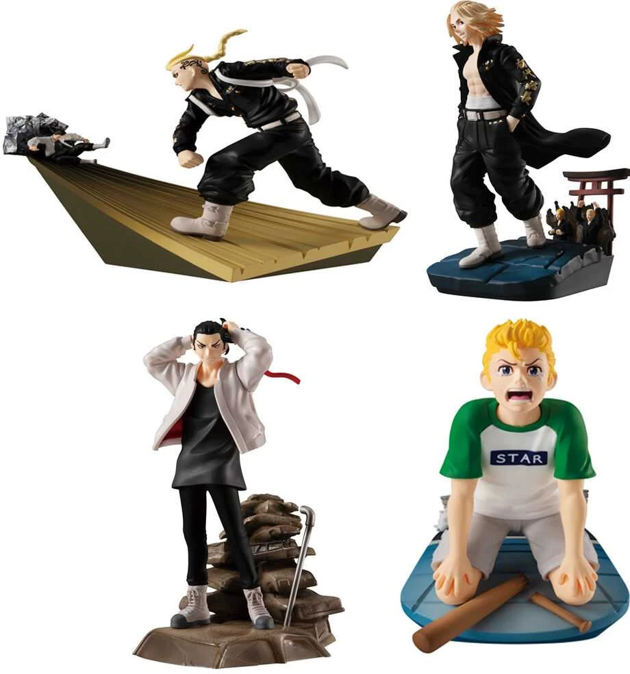 Megahouse Toman Heroic Scenes Tokyo Revengers Series Petitrama pack 4 figures 8cm