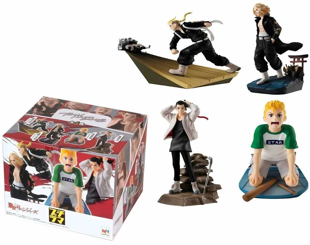 Megahouse Toman Heroic Scenes Tokyo Revengers Series Petitrama pack 4 figures 8cm