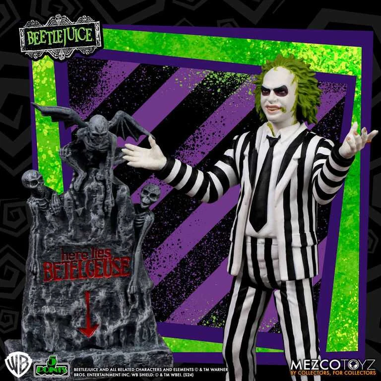Mezco Toys Beetlejuice - Beetlejuice Striped Suite figure 9,5cm